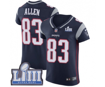 #83 Elite Dwayne Allen Navy Blue Nike NFL Home Men's Jersey New England Patriots Vapor Untouchable Super Bowl LIII Bound