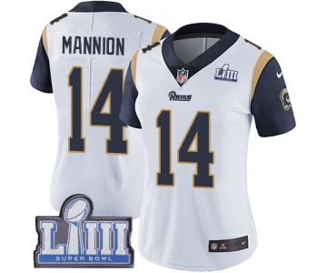#14 Limited Sean Mannion White Nike NFL Road Women's Jersey Los Angeles Rams Vapor Untouchable Super Bowl LIII Bound