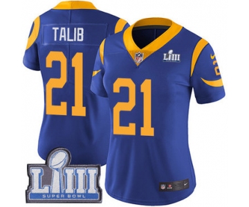 #21 Limited Aqib Talib Royal Blue Nike NFL Alternate Women's Jersey Los Angeles Rams Vapor Untouchable Super Bowl LIII Bound