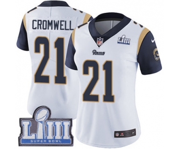 #21 Limited Nolan Cromwell White Nike NFL Road Women's Jersey Los Angeles Rams Vapor Untouchable Super Bowl LIII Bound