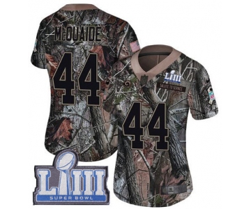 #44 Limited Jacob McQuaide Camo Nike NFL Women's Jersey Los Angeles Rams Rush Realtree Super Bowl LIII Bound