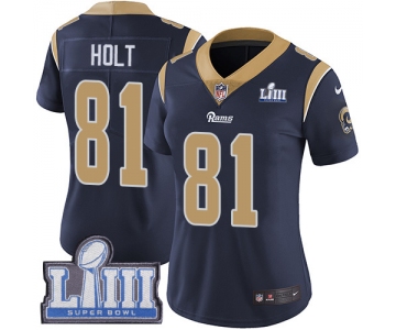 #81 Limited Torry Holt Navy Blue Nike NFL Home Women's Jersey Los Angeles Rams Vapor Untouchable Super Bowl LIII Bound
