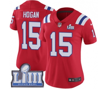 Women's New England Patriots #15 Chris Hogan Red Nike NFL Alternate Vapor Untouchable Super Bowl LIII Bound Limited Jersey