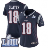 Women's New England Patriots #18 Matthew Slater Navy Blue Nike NFL Home Vapor Untouchable Super Bowl LIII Bound Limited Jersey