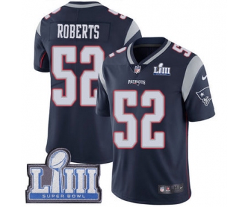 #52 Limited Elandon Roberts Navy Blue Nike NFL Home Youth Jersey New England Patriots Vapor Untouchable Super Bowl LIII Bound