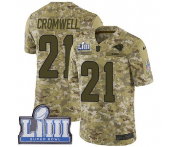 #21 Limited Nolan Cromwell Camo Nike NFL Youth Jersey Los Angeles Rams 2018 Salute to Service Super Bowl LIII Bound