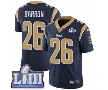 #26 Limited Mark Barron Navy Blue Nike NFL Home Youth Jersey Los Angeles Rams Vapor Untouchable Super Bowl LIII Bound