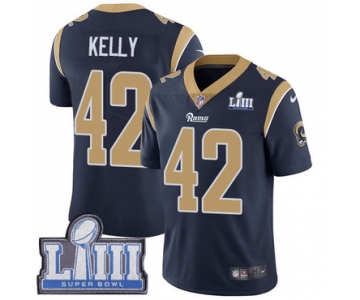 #42 Limited John Kelly Navy Blue Nike NFL Home Youth Jersey Los Angeles Rams Vapor Untouchable Super Bowl LIII Bound