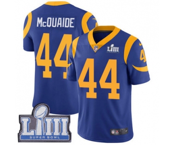 #44 Limited Jacob McQuaide Royal Blue Nike NFL Alternate Youth Jersey Los Angeles Rams Vapor Untouchable Super Bowl LIII Bound