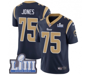 Youth Los Angeles Rams #75 Deacon Jones Navy Blue Nike NFL Home Vapor Untouchable Super Bowl LIII Bound Limited Jersey