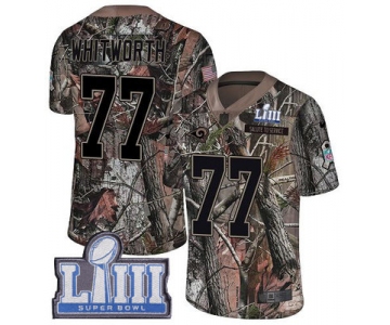 Youth Los Angeles Rams #77 Andrew Whitworth Camo Nike NFL Rush Realtree Super Bowl LIII Bound Limited Jersey