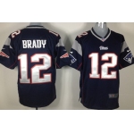 Nike New England Patriots #12 Tom Brady Blue Game Jersey