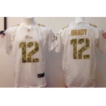 Nike New England Patriots #12 Tom Brady Salute to Service White Game Jersey