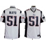 Nike New England Patriots #51 Jerod Mayo White Game Jersey