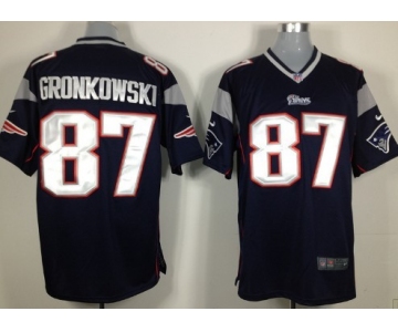 Nike New England Patriots #87 Rob Gronkowski Blue Game Jersey
