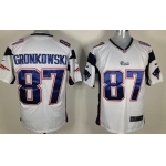 Nike New England Patriots #87 Rob Gronkowski White Game Jersey