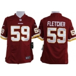 Nike Washington Redskins #59 London Fletcher Red Game Jersey