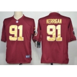 Nike Washington Redskins #91 Ryan Kerrigan Red With Gold Game Jersey