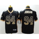 Men's New Orleans Saints #94 Cameron Jordan Nike Drift Fashion Black Elite Jersey