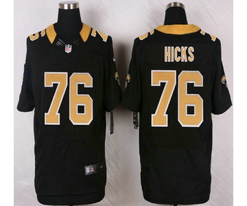 New Orleans Saints #76 Akiem Hicks Black Team Color NFL Nike Elite Jersey