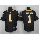 Nike New Orleans Saints #1 Who Dat Black Elite Jersey