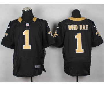 Nike New Orleans Saints #1 Who Dat Black Elite Jersey
