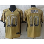 Nike New Orleans Saints #10 Brandin Cooks Drift Fashion Gold Elite Jersey