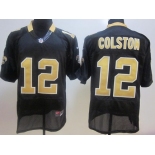 Nike New Orleans Saints #12 Marques Colston Black Elite Jersey