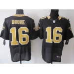 Nike New Orleans Saints #16 Lance Moore Black Elite Jersey
