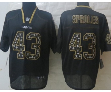 Nike New Orleans Saints #43 Darren Sproles Lights Out Black Ornamented Elite Jersey