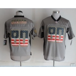 Nike New Orleans Saints #80 Jimmy Graham 2014 USA Flag Fashion Gray Elite Jersey