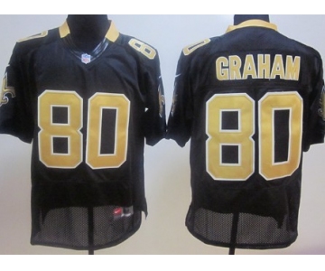 Nike New Orleans Saints #80 Jimmy Graham Black Elite Jersey