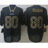 Nike New Orleans Saints #80 Jimmy Graham Lights Out Black Ornamented Elite Jersey