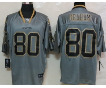 Nike New Orleans Saints #80 Jimmy Graham Lights Out Gray Elite Jersey