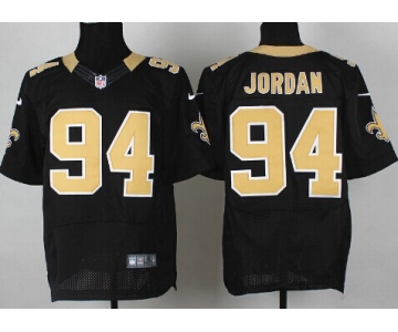 Nike New Orleans Saints #94 Cameron Jordan Black Elite Jersey