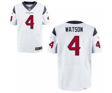 Men's 2017 NFL Draft Houston Texans #4 Deshaun Watson White Road Stitched NFL Nike Elite Jersey