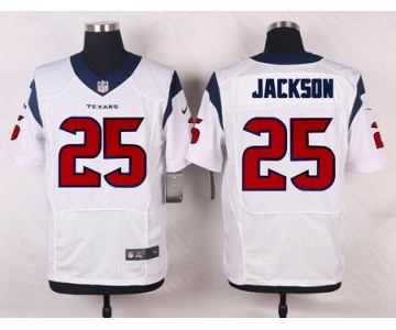 Men's Houston Texans #25 Kareem Jackson White Road NFL Nike Elite Jersey