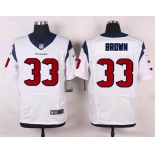 Men's Houston Texans #33 Stevie Brown White Road NFL Nike Elite Jersey