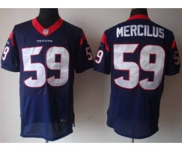 Nike Houston Texans #59 Whitney Mercilus Blue Elite Jersey