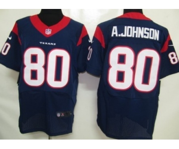 Nike Houston Texans #80 Andre Johnson Blue Elite Jersey