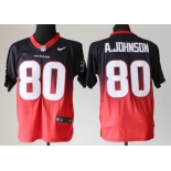 Nike Houston Texans #80 Andre Johnson Blue/Red Fadeaway Elite Jersey