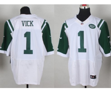 Nike New York Jets #1 Michael Vick White Elite Jersey
