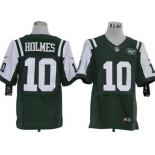 Nike New York Jets #10 Santonio Holmes Green Elite Jersey