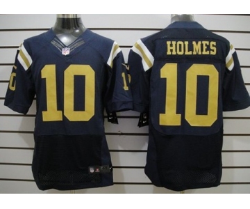 Nike New York Jets #10 Santonio Holmes Navy Blue Elite Jersey