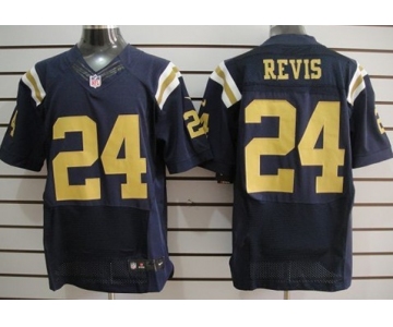 Nike New York Jets #24 Darrelle Revis Navy Blue Elite Jersey