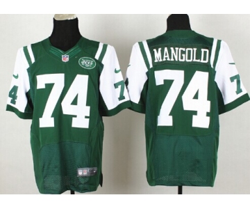 Nike New York Jets #74 Nick Mangold Green Elite Jersey