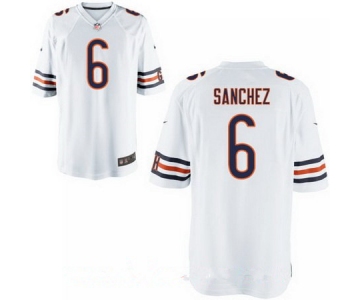 Men's Chicago Bears #6 Mark Sanchez White Road Stitched NFL Nike Elite Jersey