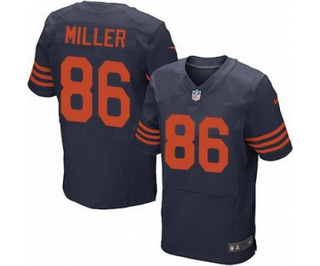 Men's Chicago Bears #86 Zach Miller Navy Blue With Orange Alternate NFL Nike Elite Jersey