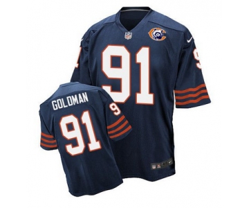 Nike Bears #91 Eddie Goldman Navy Blue Throwback Men's Stitched NFL Elite Jersey