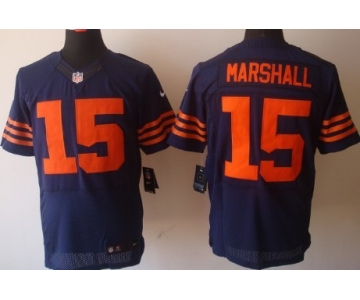 Nike Chicago Bears #15 Brandon Marshall Blue With Orange Elite Jersey